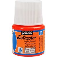 ペベオ・ジャポン ペベオ 布用水性アクリル絵具セタカラー透明蛍光色 45ml フルレセントオレンジ 329032 1本 575-8788（直送品）