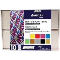 ペベオ・ジャポン ペベオ 布用水性アクリル絵具セタカラー不透明色アトリエコレクション 10色x45ml+アクセサリー 758481 1本（直送品）