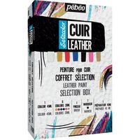 Pebeo セタカラーレザー(革用)セレクションボックス(20mlx6色+45mlx2種+マーカー)+筆1本 295682 1本（直送品）