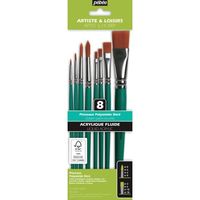 ペベオ クラフト化繊筆 平・丸筆8本セット(平2/4/10/18、丸0/4/6/8号)  短軸 952312 1本（直送品）