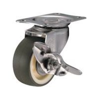 ハンマー Eシリーズオールステンレス 旋回式ウレタン車輪(ナイロンホイール)50mm ストッパー付 315E-UR50 1個（直送品）