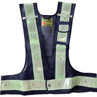 ミズケイ 多機能ベスト「光るんです」 蓄光『ちくピカ』<紺/白>緑LED 3017202 1枚 535-9285（直送品）