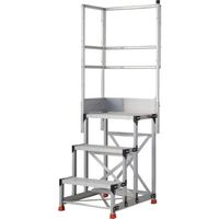 TRUSCO アルミ製作業用踏台 3段 高さ0.9m 天板寸法600×400 段高300mm 天場二方手すり付き TSF-369-TL300（直送品）