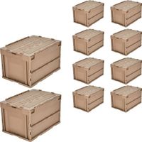 TRUSCO 【まとめ買い】オリコン 蓋つき折りたたみコンテナ 50L コヨーテ 10個 CT50-CYT-10P 1セット(10個)（直送品）