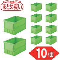 TRUSCO 【まとめ買い】オリコン 薄型折りたたみコンテナ 50L グリーン 10個 TR-O50B-GN-10P 1セット(10個)（直送品）