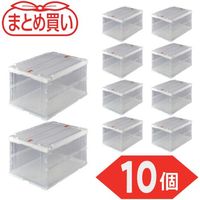 TRUSCO 【まとめ買い】オリコン 薄型折りたたみコンテナ 75L スライドロックフタ付 透明 10個 TR-C75B-TM-10P（直送品）