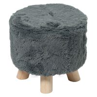 ファブリックスツール（ファー） グレー LAKOLE/ラコレ