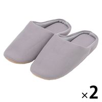 帆布スリッパ ライトグレー M（23～25cm） 1セット（1足×2） LAKOLE/ラコレ