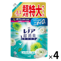 （在庫処分セール）レノア 超消臭1WEEK フレッシュグリーン 詰め替え  超メガ特大 1900mL 1セット（4個） 柔軟剤 P＆G【旧品】