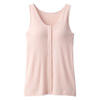 【レディース】無印良品 婦人 前開きカップ入りタンクトップ 婦人L ライトピンク 良品計画