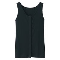 【レディース】無印良品 婦人 前開きタンクトップ 婦人L 黒 良品計画