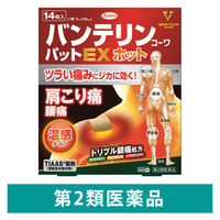 バンテリンコーワパットEXホット 14枚 興和  貼り薬 痛み止め 温感 肩こり痛 腰痛【第2類医薬品】