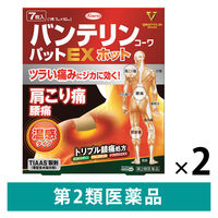 【アウトレット】バンテリンコーワパットEXホット 7枚 2箱セット 興和  貼り薬 痛み止め 温感 肩こり痛 腰痛【第2類医薬品】