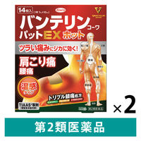 バンテリンコーワパットEXホット 14枚 2箱セット 興和  貼り薬 痛み止め 温感 肩こり痛 腰痛【第2類医薬品】