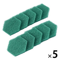 キッチンクリーナー こびりつき落とし 六角型 研磨剤入り 焦げ落とし グリーン 1セット（1個（10枚入×5）カワタキコーポレーション