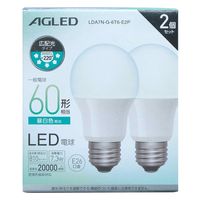 アイリスオーヤマ LED電球 E26 広配光 60形相当 昼白色 2個セット(20000時間) LDA7N-G-6T6-E2P 1箱(2個入)