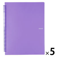 プラス イトオシ ツインリング型ファイル A4 1ポケットタイプ パープル 91814 1セット(1冊×5)