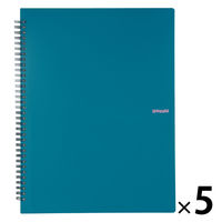 プラス イトオシ ツインリング型ファイル A4 1ポケットタイプ グリーン 91813 1セット(1冊×5)