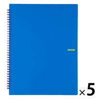 プラス イトオシ ツインリング型ファイル A4 1ポケットタイプ ブルー 91811 1セット(1冊×5)