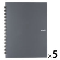 プラス イトオシ ツインリング型ファイル A4 1ポケットタイプ ブラック 91818 1セット(1冊×5)