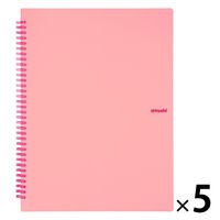 プラス イトオシ ツインリング型ファイル A4 2ポケットタイプ ピンク 91825 1セット(1冊×5)
