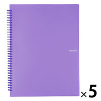 プラス イトオシ ツインリング型ファイル A4 9ポケットタイプ パープル 91834 1セット(1冊×5)