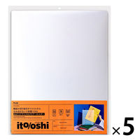 プラス イトオシ クリアーホルダー A4ワイド 厚口 クリアー 91546 1セット（1パック（5枚入）×5）