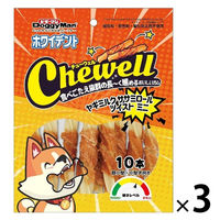 ドギーマン ホワイデント Chewell ヤギミルクササミロール ツイスト ミニ 超小型・小型犬向き 10本 3袋 犬用 おやつ