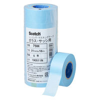 【マスキングテープ】 3M Scotch マスキングテープ ガラスサッシ用 79H 21mm×18m 水色 1パック（6巻入）