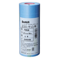 【マスキングテープ】 3M Scotch マスキングテープ ガラスサッシ 79SX 21mm×18m ブルー 1パック（6巻入）