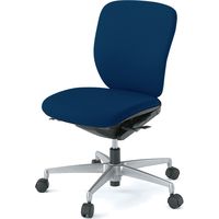 【設置込】イトーキ プラオチェア 布張り ローバック アルミ脚 肘無し ネイビーブルー KE-240GS-Z5B2 1脚（直送品）