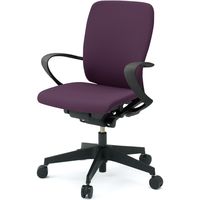 イトーキ フルゴチェア 布地張り ハイバック ループ肘 ブラック×プラムパープル KF-436GB-T1X7 1脚（直送品）
