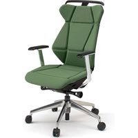 【設置込】イトーキ フリップフラップチェア 布地張り 固定肘 ランバー付 ナイロンキャスター ハイ ハンガー付 IVグリーン×黒×銀 1脚（直送品）