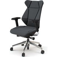 【設置込】イトーキ フリップフラップチェア 布地張り 可動肘 ランバー付 ナイロンキャスター ハイ ハンガー無 オフブラック×黒×銀 1脚（直送品）