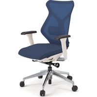 【設置込】イトーキ セクアチェア ハイバック 可動肘 ネイビー×ホワイト×ミラー 1脚（直送品）