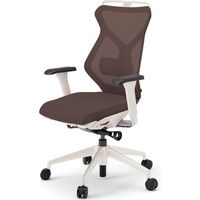 【設置込】イトーキ セクアチェア ハイバック 可動肘 ハンガー付 ブラウン×ホワイト×ミラー×ホワイト 1脚（直送品）