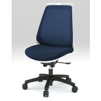 【設置込】イトーキ ノナチェア 肘無し ハンガー付き ベースカラー ホワイト ナイロンキャスター ネイビーブルー　 1脚（直送品）
