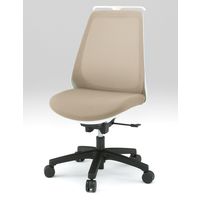 【設置込】イトーキ ノナチェア 肘無し ハンガー付き ベースカラー ホワイト ナイロンキャスター サンドイエロー　 1脚（直送品）