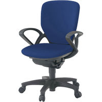 【設置込】イトーキ プレーゴチェア 布地張り ハイバック ループ肘 ブラック×ウルトラマリンブルー KZ-435GA-T2N7 1脚（直送品）