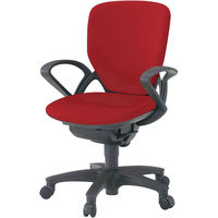 【設置込】イトーキ プレーゴチェア 布地張り ハイバック ループ肘 ブラック×レッド KZ-435GA-T2R3 1脚（直送品）