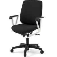 【設置込】イトーキ トルテRチェア 再生布張 ハイバック ループ肘付 ウレタンキャスター ブラック×ホワイト 1脚（直送品）