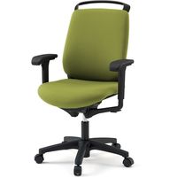 【設置込】イトーキ トルテRチェア 再生布張 ハイバック アジャスタブル肘付 ハンガー付 ナイロンキャスター モスグリーン×ブラック 1脚（直送品）