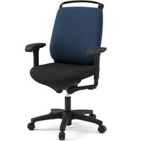 【設置込】イトーキ トルテRチェア 再生布張 ハイバック アジャスタブル肘付 ハンガー付 ナイロンキャスター ネイビーブルー×ブラック×ブラック 1脚（直送品）