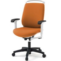 【設置込】イトーキ トルテRチェア 再生布張 ハイバック アジャスタブル肘付 ハンガー付 ナイロンキャスター オレンジ×ホワイト 1脚（直送品）