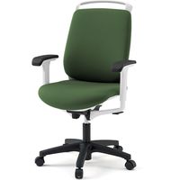 【設置込】イトーキ トルテRチェア 再生布張 ハイバック アジャスタブル肘付 ハンガー付 ナイロンキャスター IVグリーン×ホワイト 1脚（直送品）