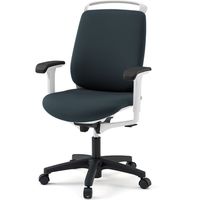 【設置込】イトーキ トルテRチェア 再生布張 ハイバック アジャスタブル肘付 ハンガー付 ナイロンキャスター オフブラック×ホワイト 1脚（直送品）