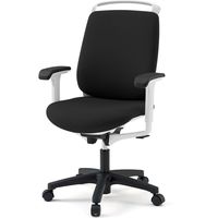 【設置込】イトーキ トルテRチェア 再生布張 ハイバック アジャスタブル肘付 ハンガー付 ナイロンキャスター ブラック×ホワイト 1脚（直送品）