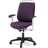 【設置込】イトーキ トルテRチェア 再生布張 ハイバック アジャスタブル肘付 ハンガー付 ナイロンキャスター プラムパープル×ホワイト 1脚（直送品）