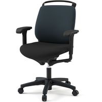 【設置込】イトーキ トルテRチェア 再生布張 ローバック アジャスタブル肘付 ハンガー付 ウレタンキャスター オフブラック×ブラック×ブラック 1脚（直送品）