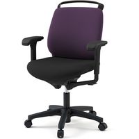 【設置込】イトーキ トルテRチェア 再生布張 ローバック アジャスタブル肘付 ハンガー付 ウレタンキャスター プラムパープル×ブラック×ブラック 1脚（直送品）